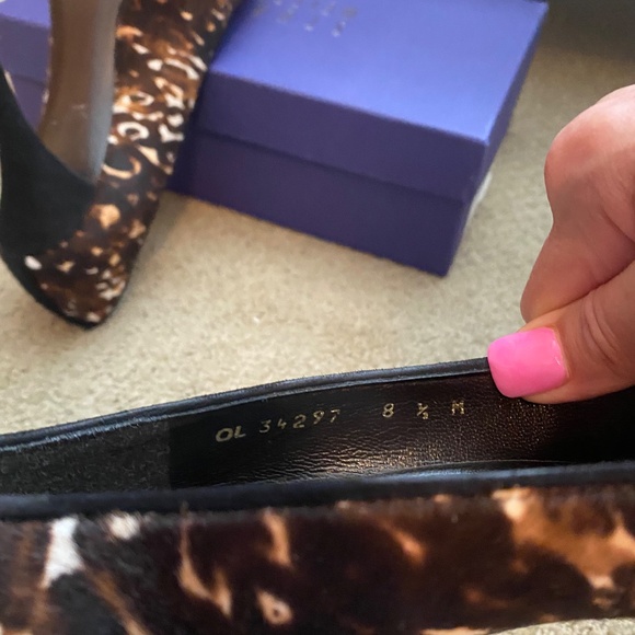 Stuart Weitzman Animal Print Leather Pumps 8.5 (only worn once) RARE!!! - Picture 5 of 7